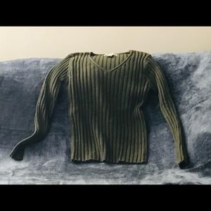 Women’s Olive V Neck Sweater